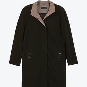 Regent Park Black Hooded Trench Coat – Lightweight & Chic – Size 8